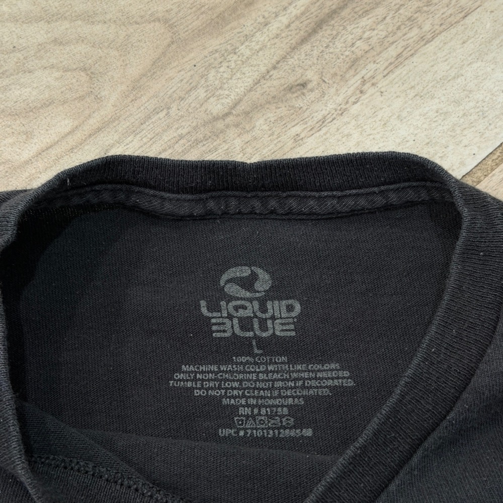 Liquid Blue Pink Floyd Dark Side of the Moon T-Shirt Mens L Black Graphic Rock - Picture 3 of 8